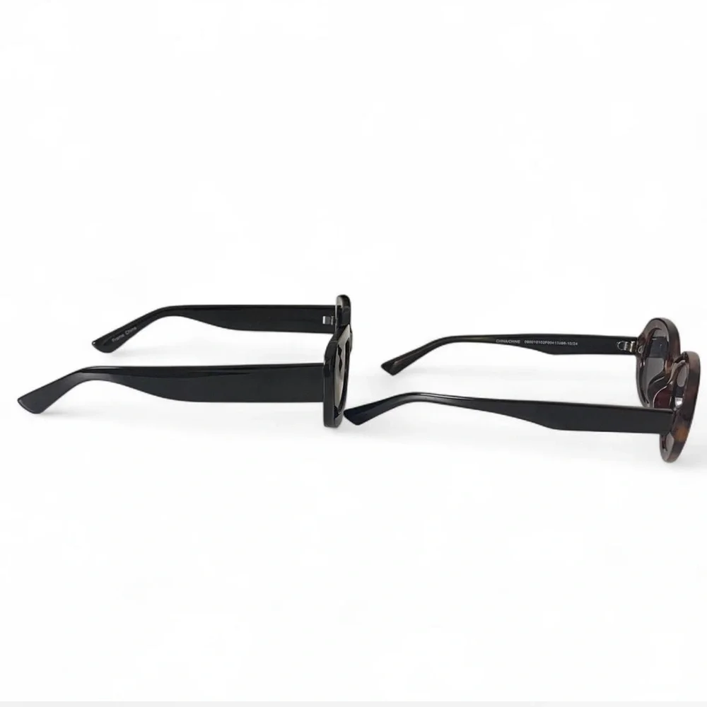 Target Lot of 2 Juniors Sunglasses Black Rectangular Shape & Brown Oval Shape